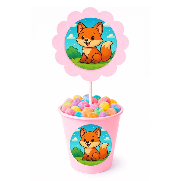 Centro de Mesa Flor Personalizado Raposinha - Imagem 2