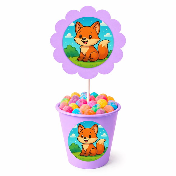 Centro de Mesa Flor Personalizado Raposinha - Imagem 3
