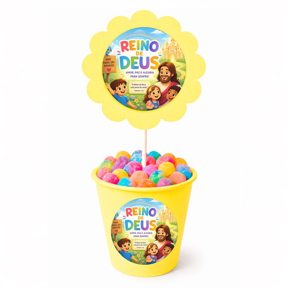 Centro de Mesa Flor Personalizado Reino de Deus - Imagem 4