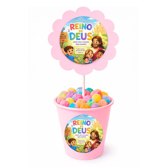 Centro de Mesa Flor Personalizado Reino de Deus - Imagem 2