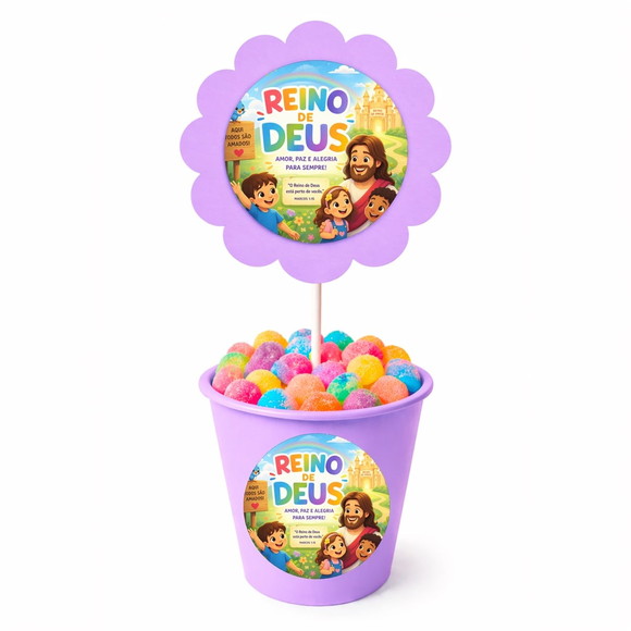 Centro de Mesa Flor Personalizado Reino de Deus - Imagem 3