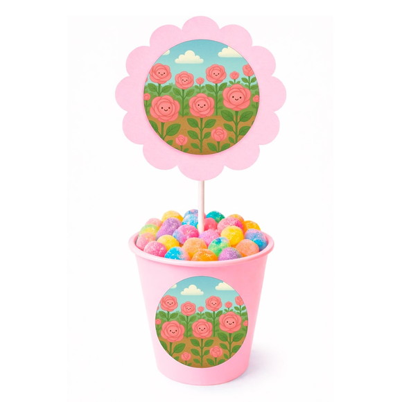 Centro de Mesa Flor Personalizado Rosas Fofas - Imagem 2