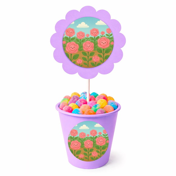 Centro de Mesa Flor Personalizado Rosas Fofas - Imagem 3