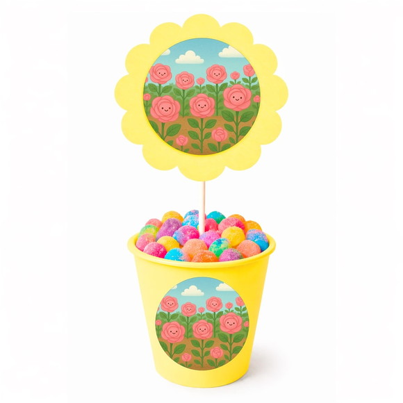 Centro de Mesa Flor Personalizado Rosas Fofas - Imagem 4