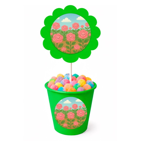 Centro de Mesa Flor Personalizado Rosas Fofas - Imagem 5