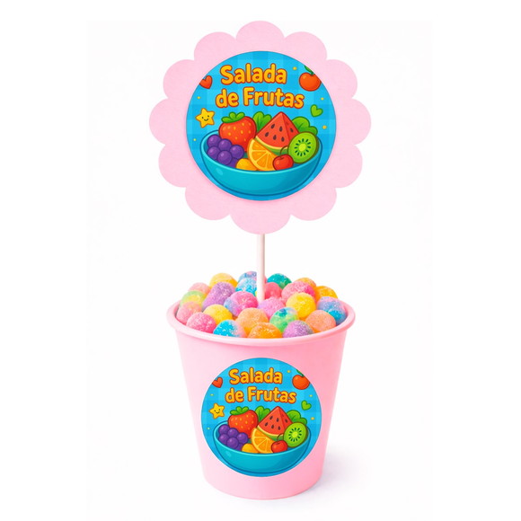 Centro de Mesa Flor Personalizado Salada de Frutas - Imagem 2