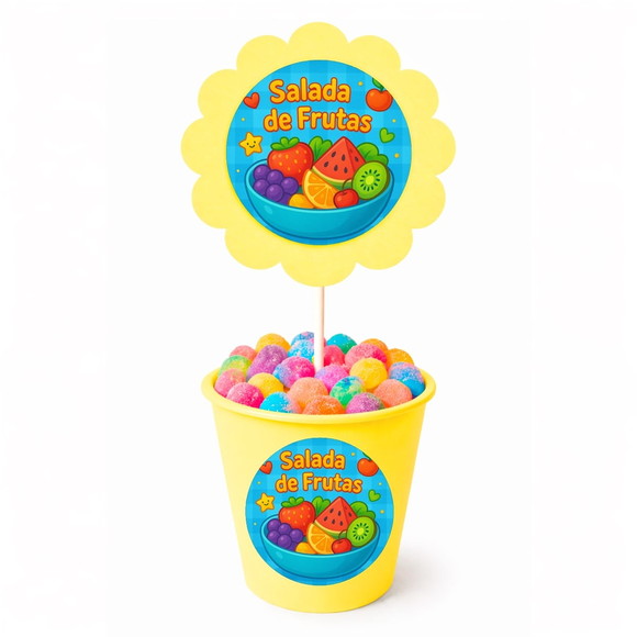 Centro de Mesa Flor Personalizado Salada de Frutas - Imagem 4