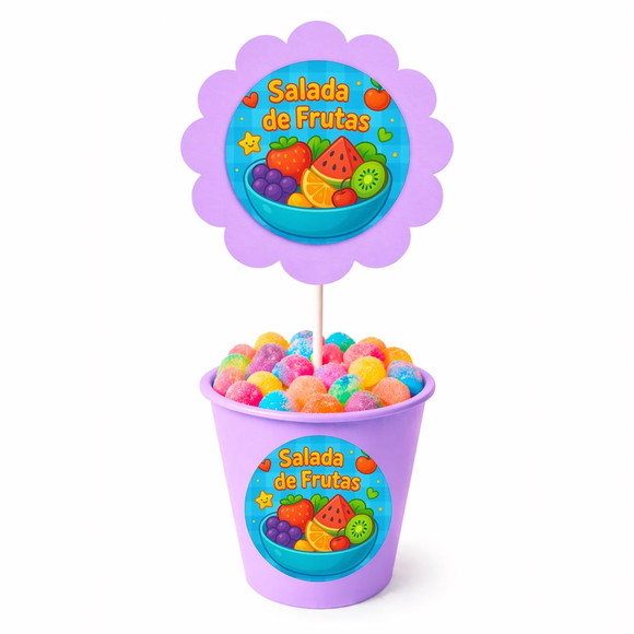 Centro de Mesa Flor Personalizado Salada de Frutas - Imagem 3