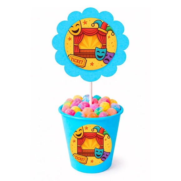 Centro de Mesa Flor Personalizado Teatro Infantil