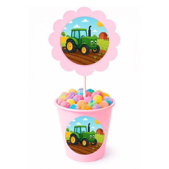 Centro de Mesa Flor Personalizado Trator - Imagem 2