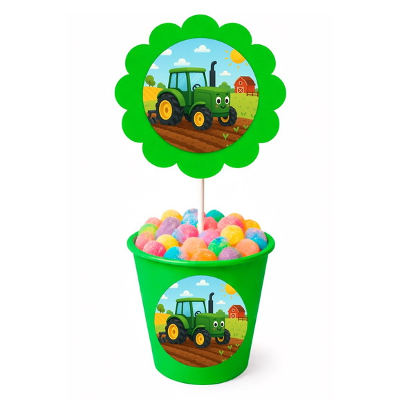 Centro de Mesa Flor Personalizado Trator - Imagem 5