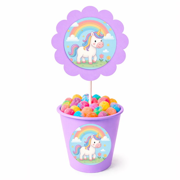 Centro de Mesa Flor Personalizado Unicórnio - Imagem 3
