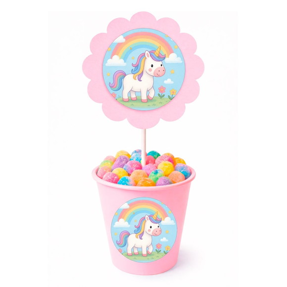 Centro de Mesa Flor Personalizado Unicórnio - Imagem 2