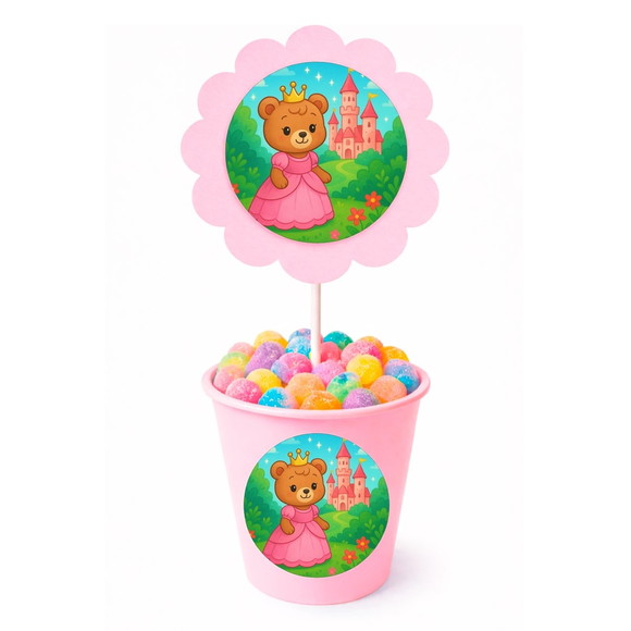 Centro de Mesa Flor Personalizado Ursinha Princesa - Imagem 2
