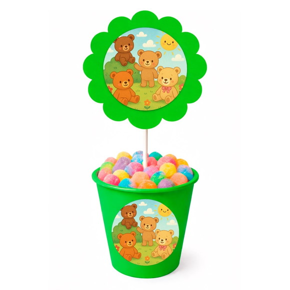Centro de Mesa Flor Personalizado Ursinhos - Imagem 5