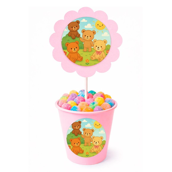 Centro de Mesa Flor Personalizado Ursinhos - Imagem 2