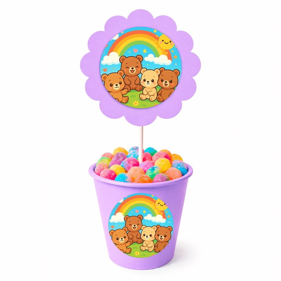 Centro de Mesa Flor Personalizado Ursinhos Baby - Imagem 3