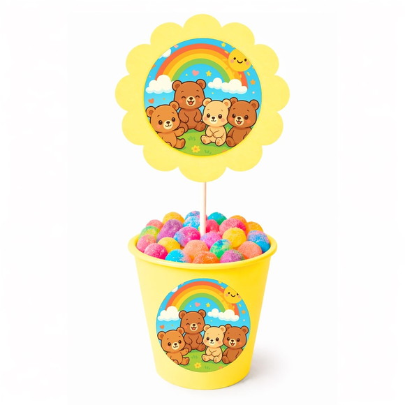 Centro de Mesa Flor Personalizado Ursinhos Baby - Imagem 4