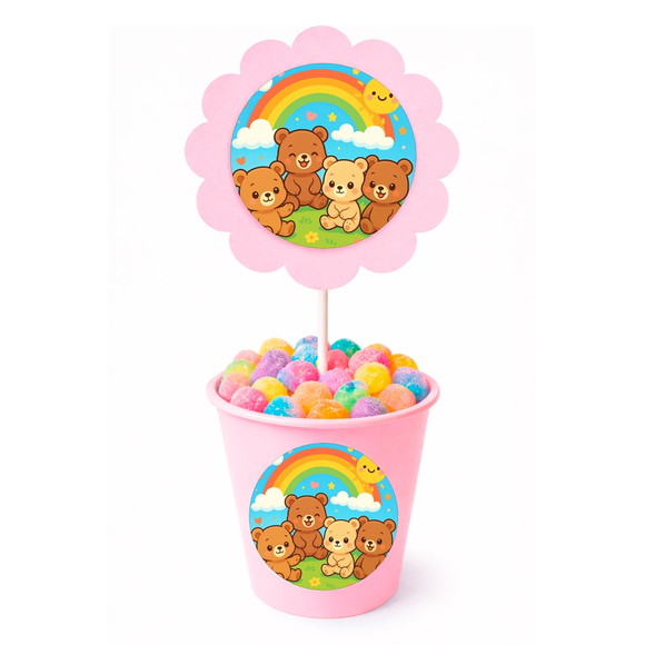 Centro de Mesa Flor Personalizado Ursinhos Baby - Imagem 2