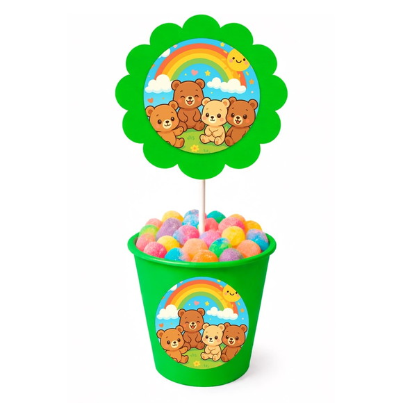 Centro de Mesa Flor Personalizado Ursinhos Baby - Imagem 5
