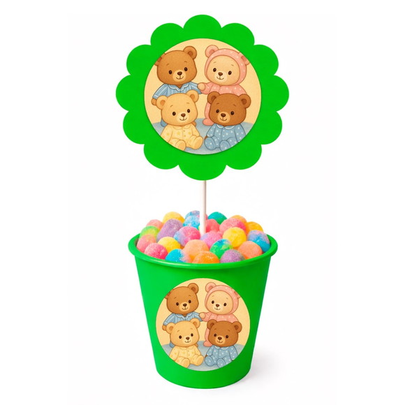 Centro de Mesa Flor Personalizado Ursinhos de Pijama - Imagem 5