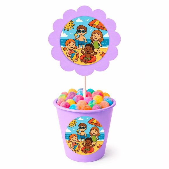 Centro de Mesa Flor Personalizado Verão Divertido - Imagem 3