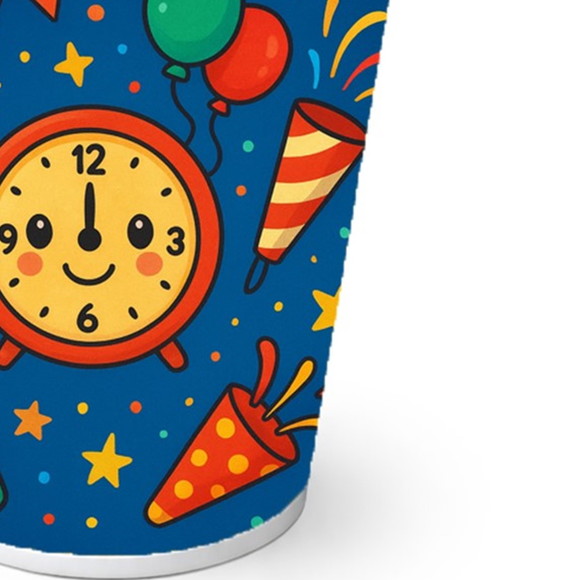 Copo de Papel Aniversário Festa Ano Novo - Imagem 2