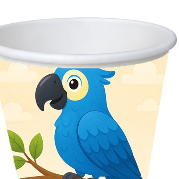 Copo de Papel Aniversário Festa Arara Azul - Imagem 3