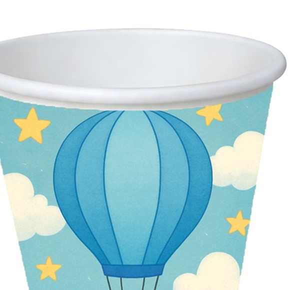 Copo de Papel Aniversário Festa Balão de Ar Azul - Imagem 3