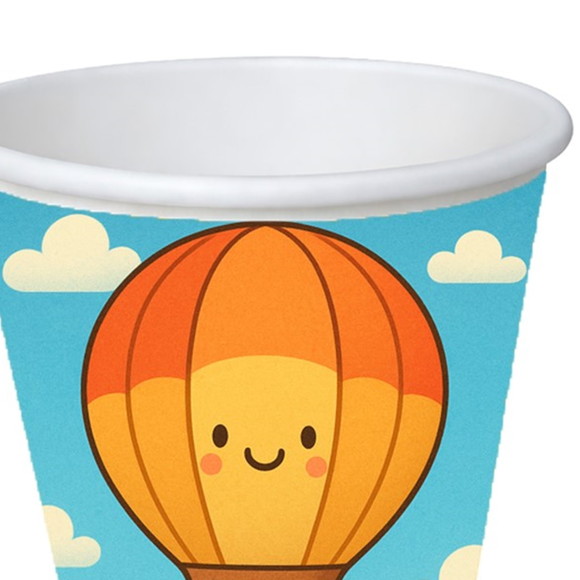Copo de Papel Aniversário Festa Balão de Ar Quente - Imagem 3