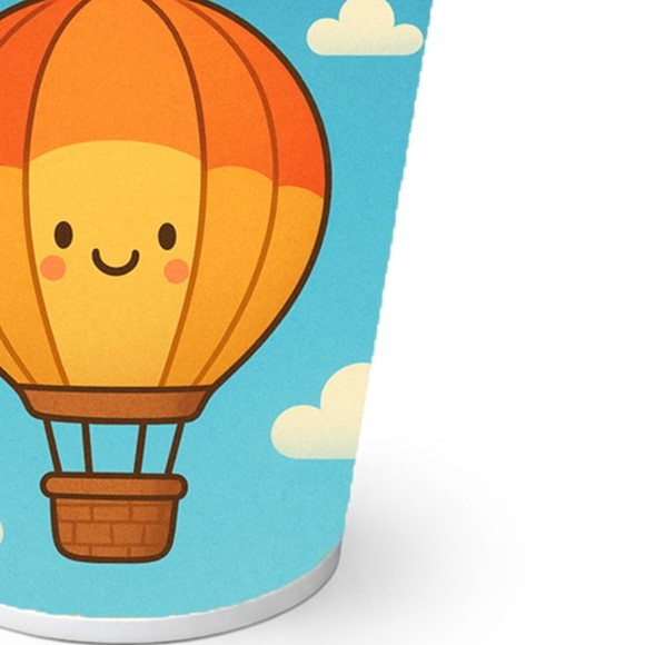 Copo de Papel Aniversário Festa Balão de Ar Quente - Imagem 2