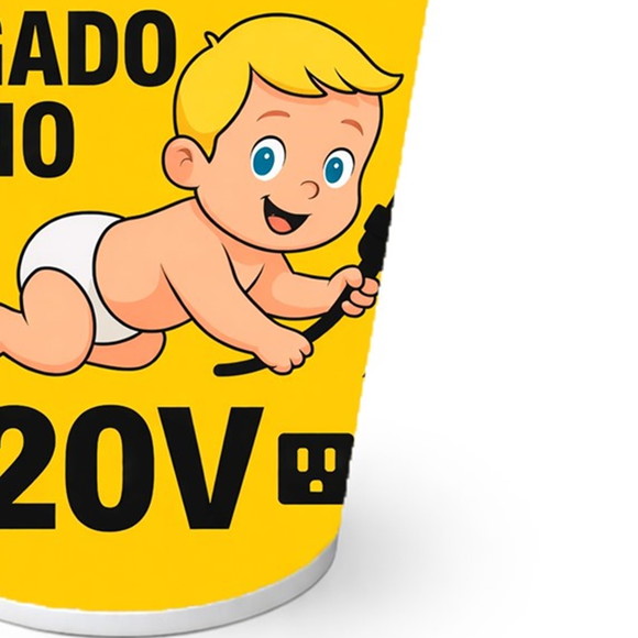 Copo de Papel Aniversário Festa Bebê Ligado no 220v - Imagem 2