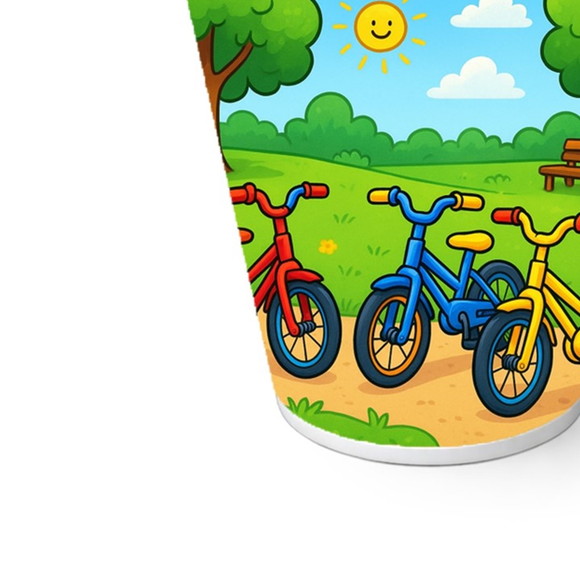 Copo de Papel Aniversário Festa Bicicletas Coloridas - Imagem 5