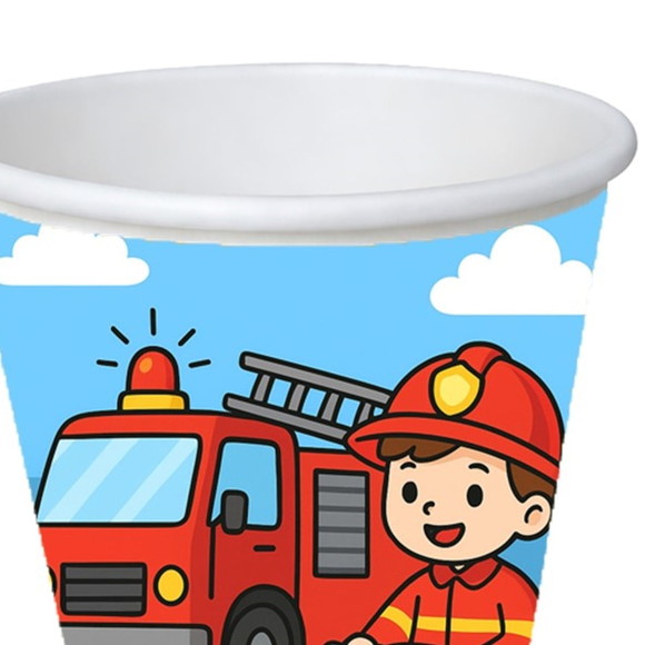 Copo de Papel Aniversário Festa Bombeiros - Imagem 3