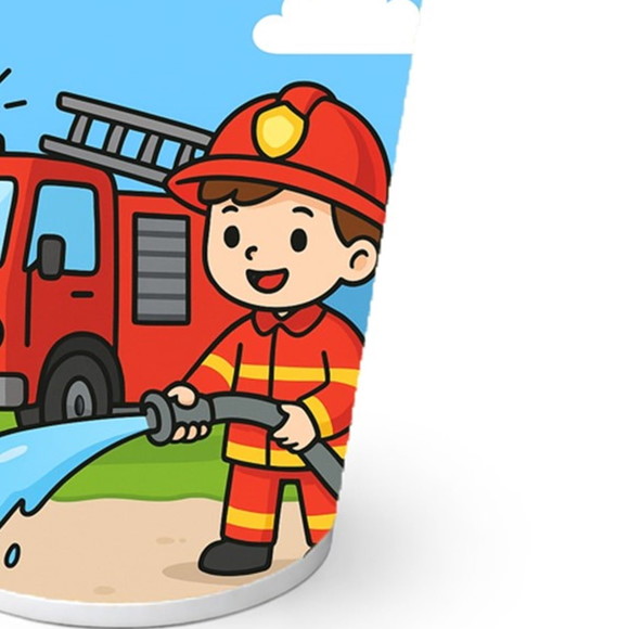 Copo de Papel Aniversário Festa Bombeiros - Imagem 2