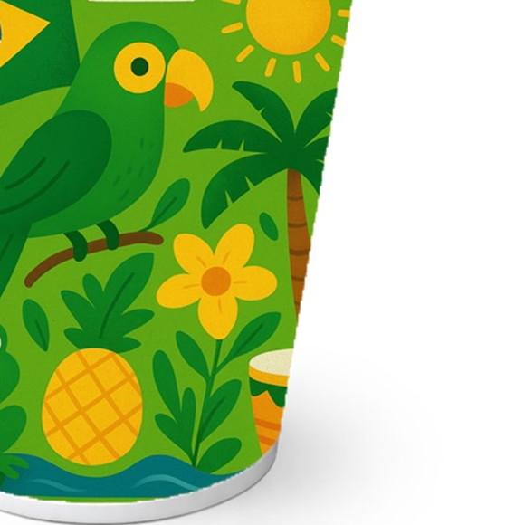 Copo de Papel Aniversário Festa Brasil Verde Amarelo - Imagem 2