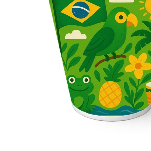 Copo de Papel Aniversário Festa Brasil Verde Amarelo - Imagem 5