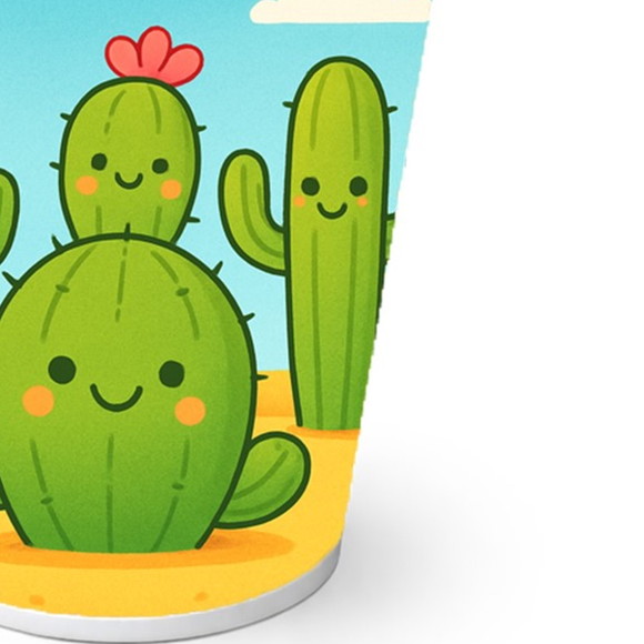 Copo de Papel Aniversário Festa Cactos Fofos - Imagem 2