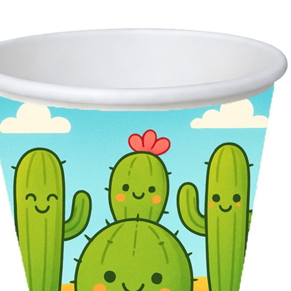 Copo de Papel Aniversário Festa Cactos Fofos - Imagem 3