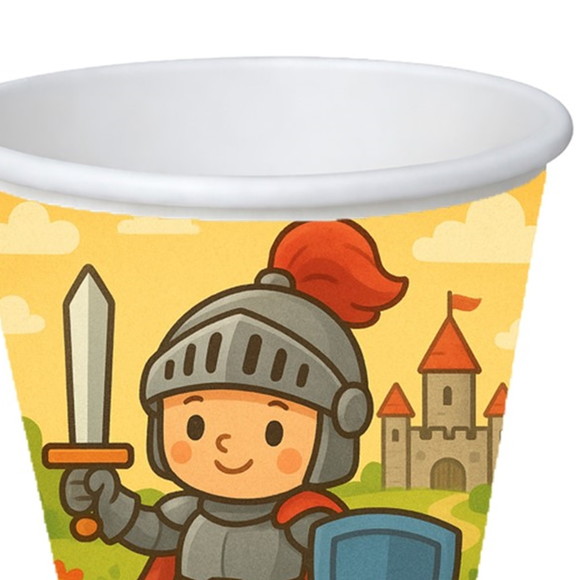 Copo de Papel Aniversário Festa Cavaleiro Medieval - Imagem 3