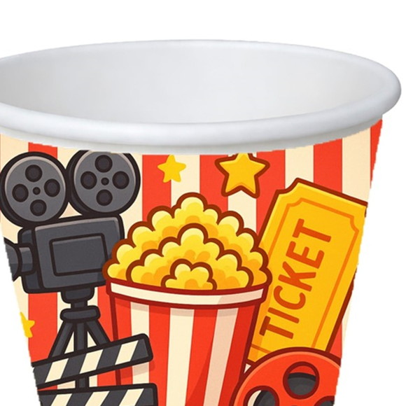 Copo de Papel Aniversário Festa Cinema - Imagem 3