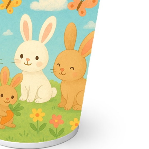 Copo de Papel Aniversário Festa Coelhinhos - Imagem 2