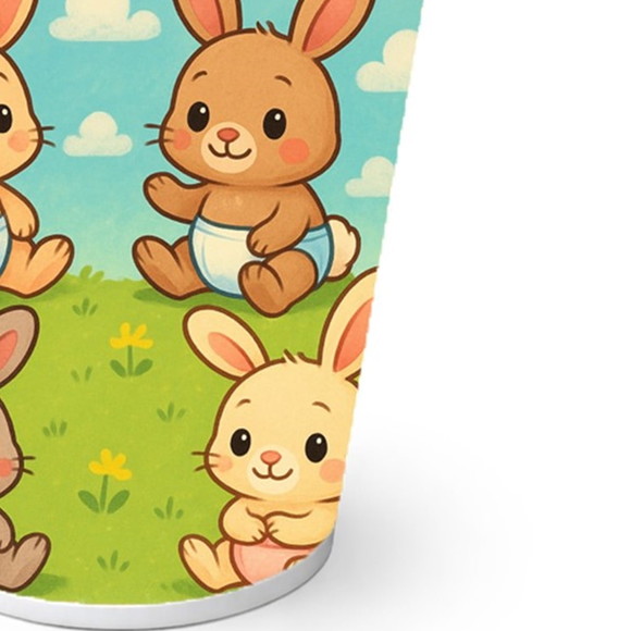 Copo de Papel Aniversário Festa Coelhinhos Baby - Imagem 2