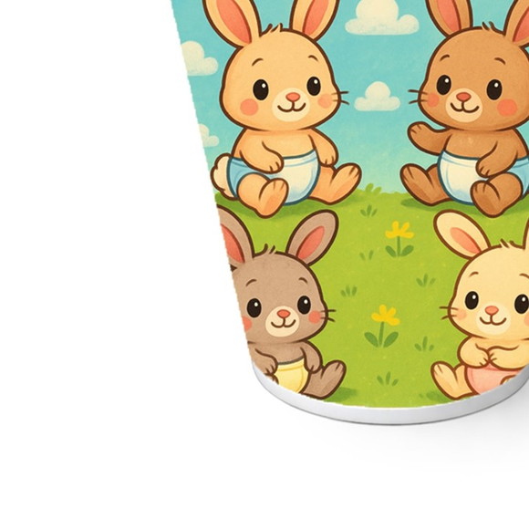 Copo de Papel Aniversário Festa Coelhinhos Baby - Imagem 5