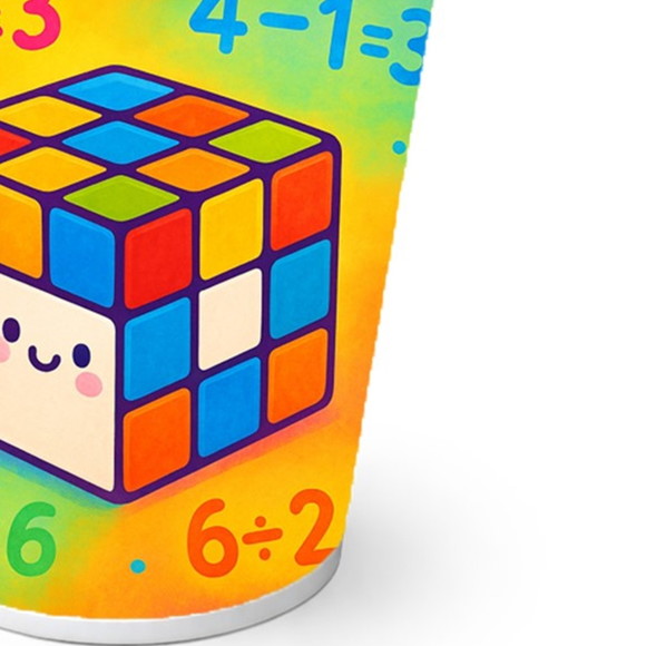Copo de Papel Aniversário Festa Cubo Mágico - Imagem 2