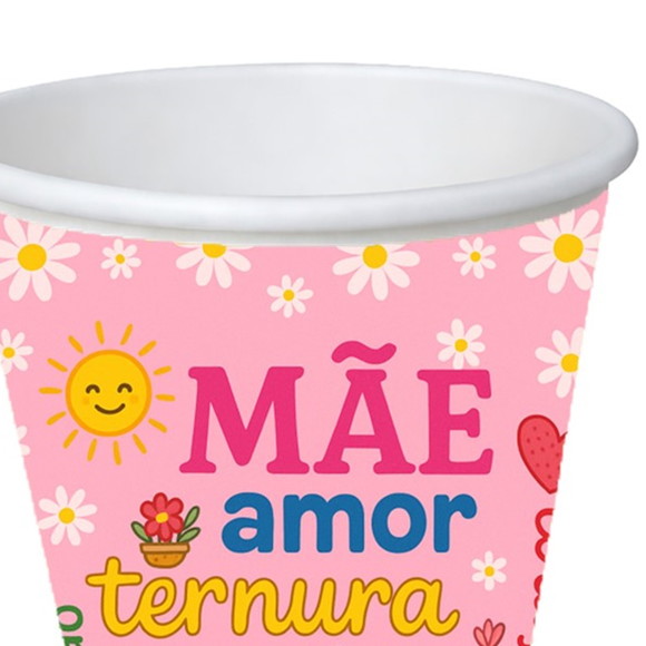 Copo de Papel Aniversário Festa Dia das Mães - Imagem 3