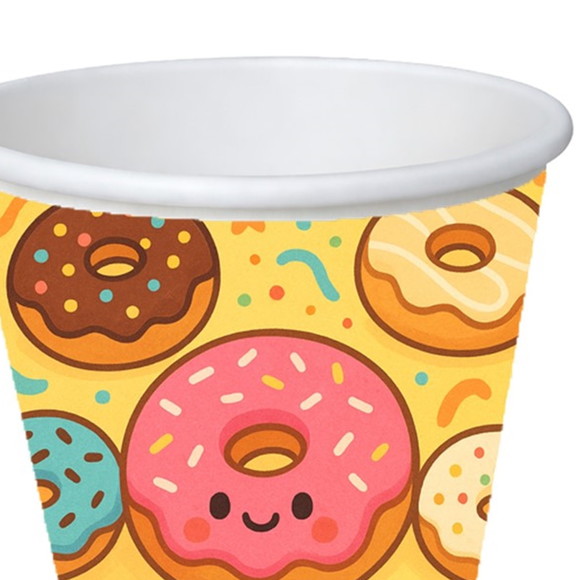 Copo de Papel Aniversário Festa Donuts - Imagem 3