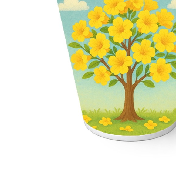 Copo de Papel Aniversário Festa Flor de Ipê Amarela - Imagem 5