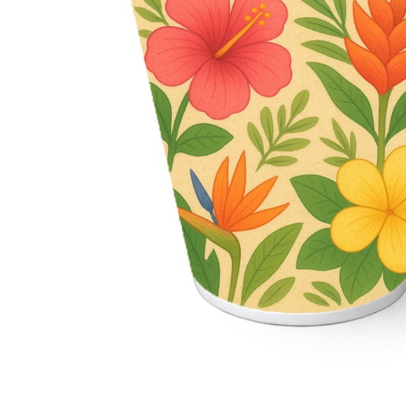 Copo de Papel Aniversário Festa Flores Tropicais - Imagem 5