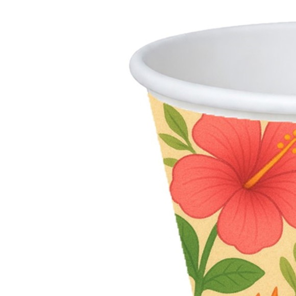Copo de Papel Aniversário Festa Flores Tropicais - Imagem 4